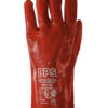 Guante PVC rojo largo total 30 cm