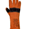 Guante Descarne Naranja Largo Forrado y Costura Kevlar c/ refuerzo cuero. Talle 10