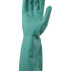 Guante de Acrilo Nitrilo Pesado Verde Flocado Largo Total 40 cm. Espesor 0.5 mm. Talle 9