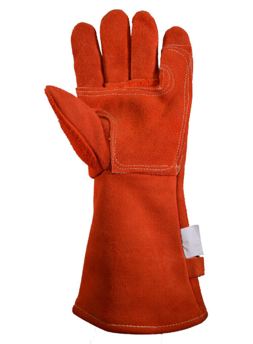 Guante Descarne Largo Naranja Forrado y Costura Kevlar