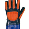 Guante Nitrilo Medio Baño Completo Azul Puño de Lona PVC Azul de 14cm con TPR Anti-Impacto
