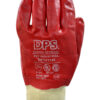 Guante PVC rojo baño completo puño elastizado