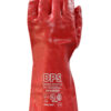 Guante PVC rojo largo total 35 cm