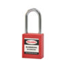 Candado Termoplástico Rojo, Paso 20x38 mm de Acero Inoxidablen con Dos Llaves