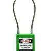 Candado Termoplástico Verde, Paso 20x76 mm de Cable