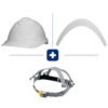 Casco Completo - Carcasa Clase B Color Blanco + Arnes Cremallera + Reflectivo