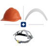 Casco Completo - Carcasa Clase B Color Naranja + Arnes Cremallera + Reflectivo