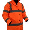 Campera de frio Naranja fluo con aplicaciones reflectivas Talle M