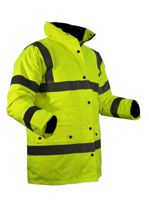 Campera de frio Amarillo fluo Talle L con aplicaciones relfectivas