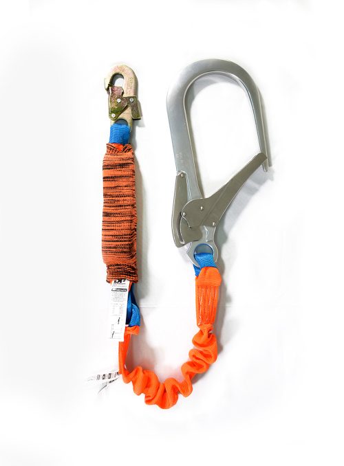 Cola de amarre elastizada con amortiguador y mosqueton de 110 mm