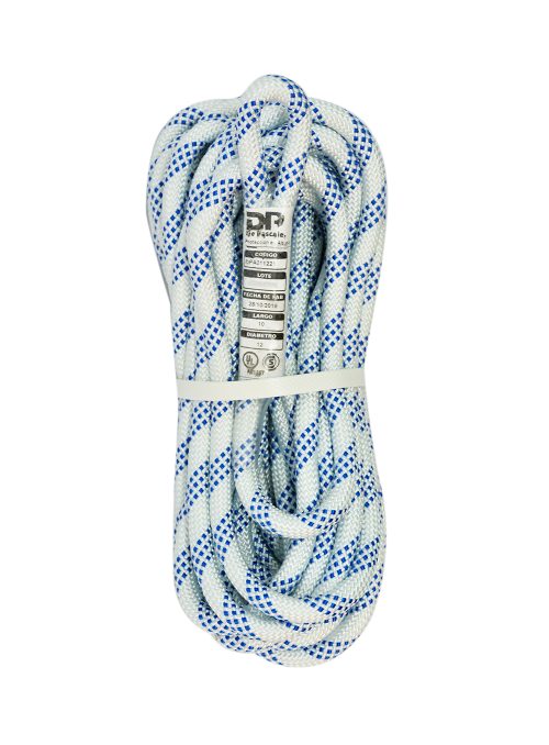 Linea de vida vertical de 50m en cuerda de poliester de 12mm de diámetro con ojal en extremo