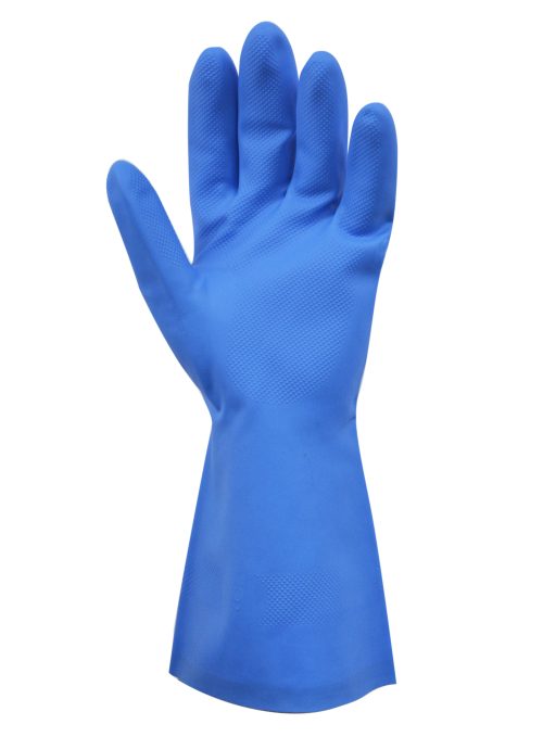 Gte. de Acrilo Nitrilo Azul Flocado Largo Total 33 cm. Espesor 0.4 mm. Talle 10