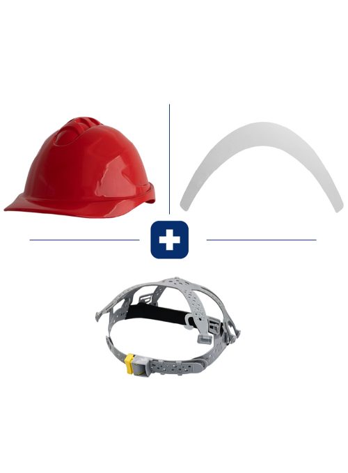 Casco Completo - Carcasa Clase B Color Rojo + FastTrack + Reflectivo