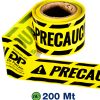 Cinta de Señalizacion Amarilla y Negra. Precaucion. Liviana (30 micrones) - Rollo 200 Mts