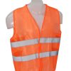 Chaleco Económico Naranja Poliéster, Tamaño 62x68 cm con aplicaciones reflectivas
