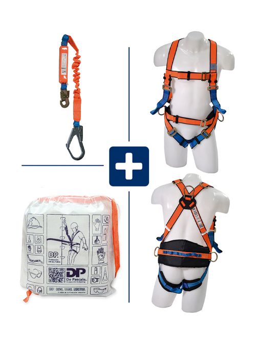 KIT COMPUESTO POR ARNES DPA00004, COLA DE AMARRE ANTICAIDAS DPA000102, ANTITRAUMA Y BOLSO PARA TRANSPORTE