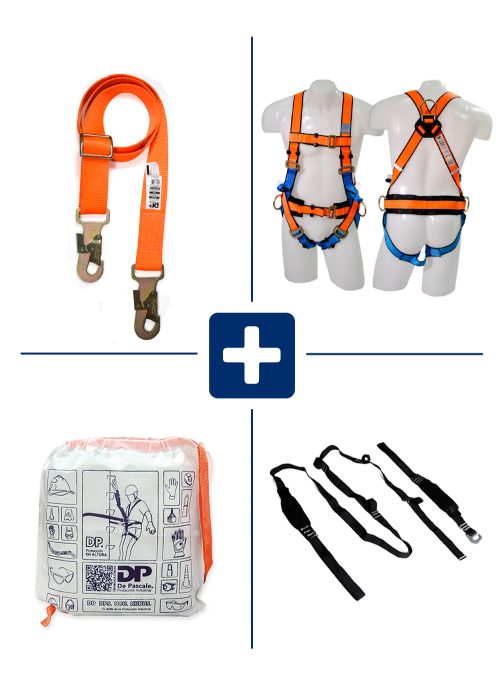 KIT COMPUESTO POR ARNES DPA00002, COLA DE AMARRE DPA001100, ANTITRAUMA Y BOLSO PARA TRANSPORTE