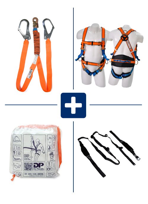 KIT COMPUESTO POR ARNES DPA00004, COLA DE AMARRE DPA000104, ANTITRAUMA Y BOLSO PARA TRANSPORTE