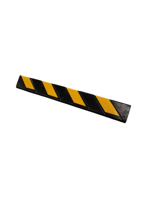 Protector de Columna Recto Caucho, Altura 80 cm Espesor 10 mm, 4 Bandas Reflectivas Amarillas, 2 kg