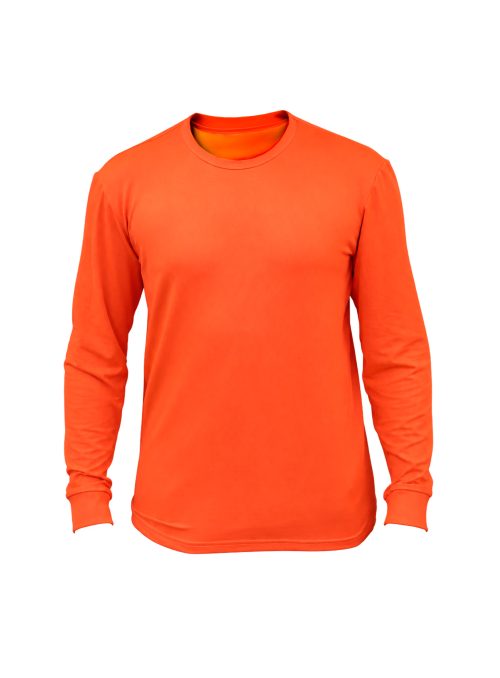 Remera Poliester Modal Naranja Fluo Premium Manga Larga Talle L Protección Ultra Violeta UPF50+