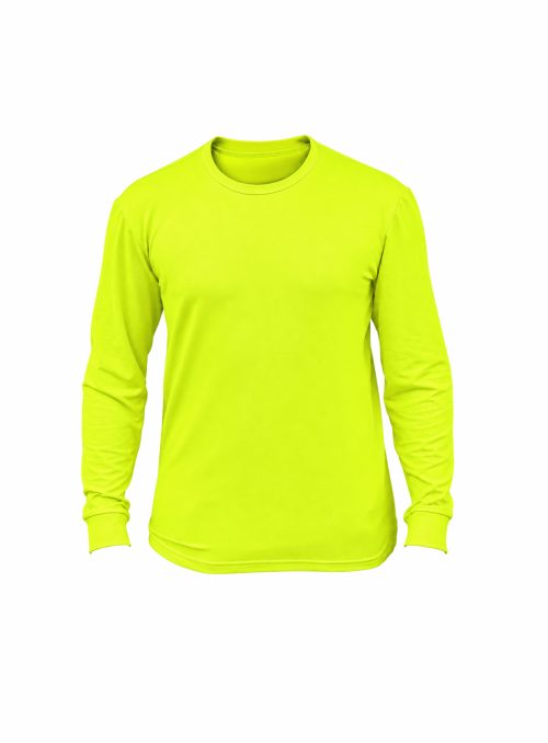 Remera Poliester Modal Amarilla Fluo Premium Manga Larga Talle XL Protección Ultra Violeta UPF50+