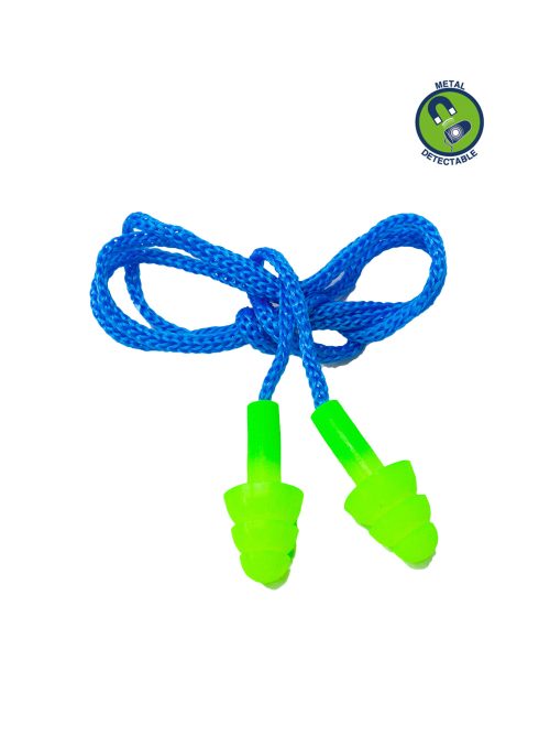 Protector Auditivo Endoaural con Cordón Reutilizable con Metal Detectable 26,2dB